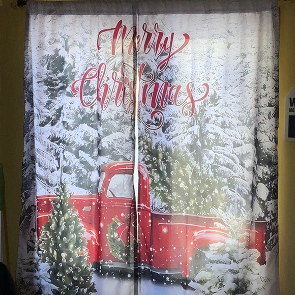 Sheer curtains with fir tree patterns - Picture 3 of 3